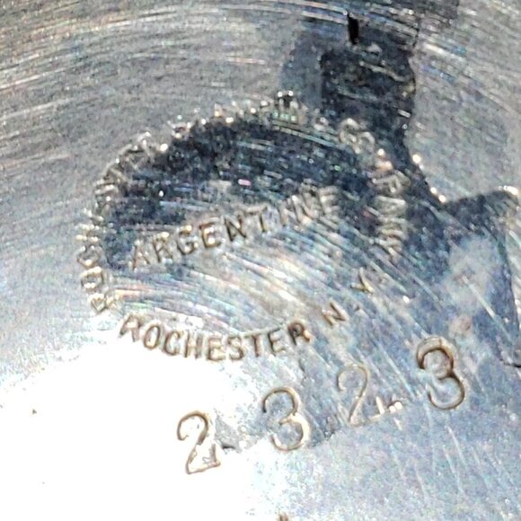 ROCHESTER STAMPING CO. ARGENTINE #2323 SILVERPLATE CREAMER HINGED LID PITCHER 5" - Picture 4 of 8